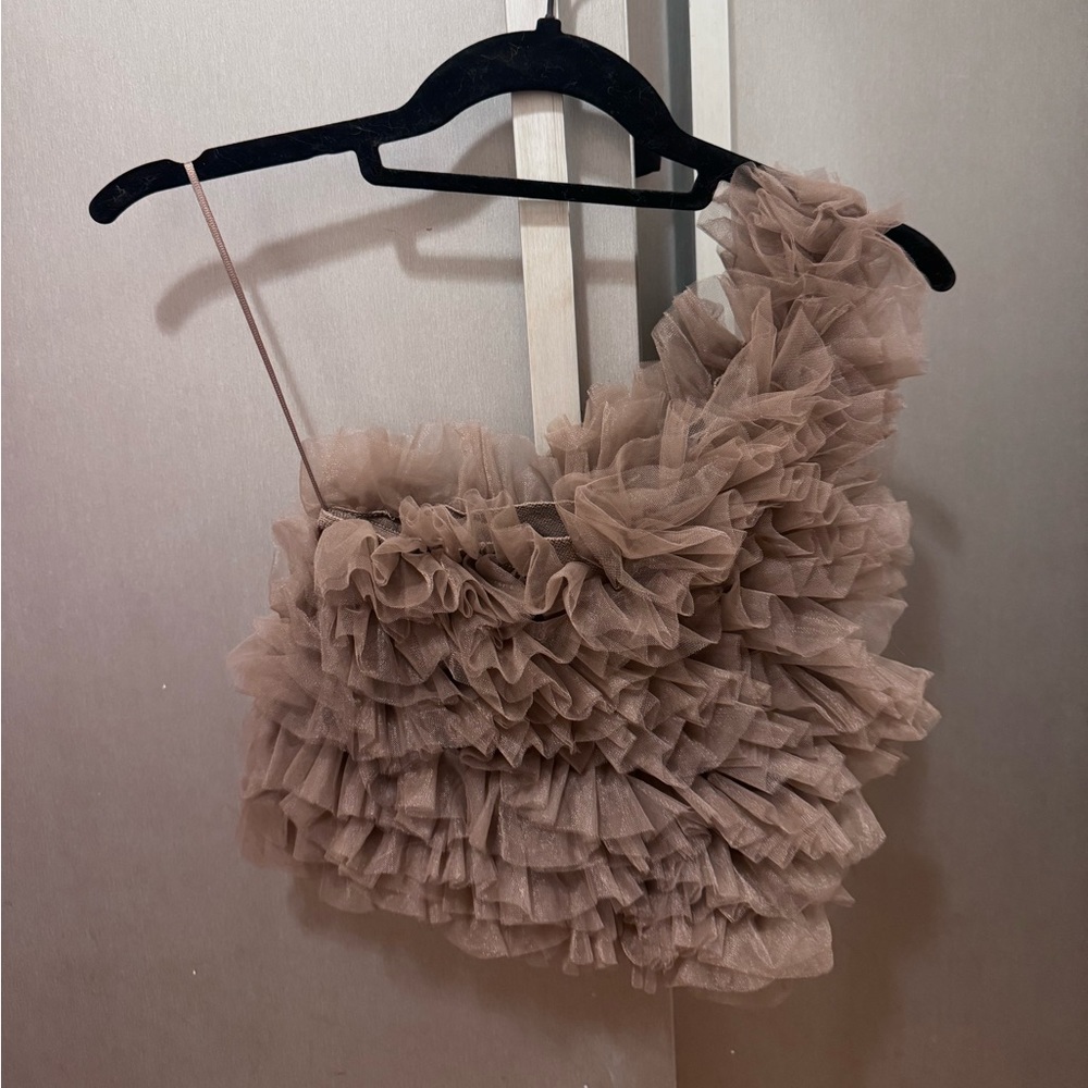 zara tulle top